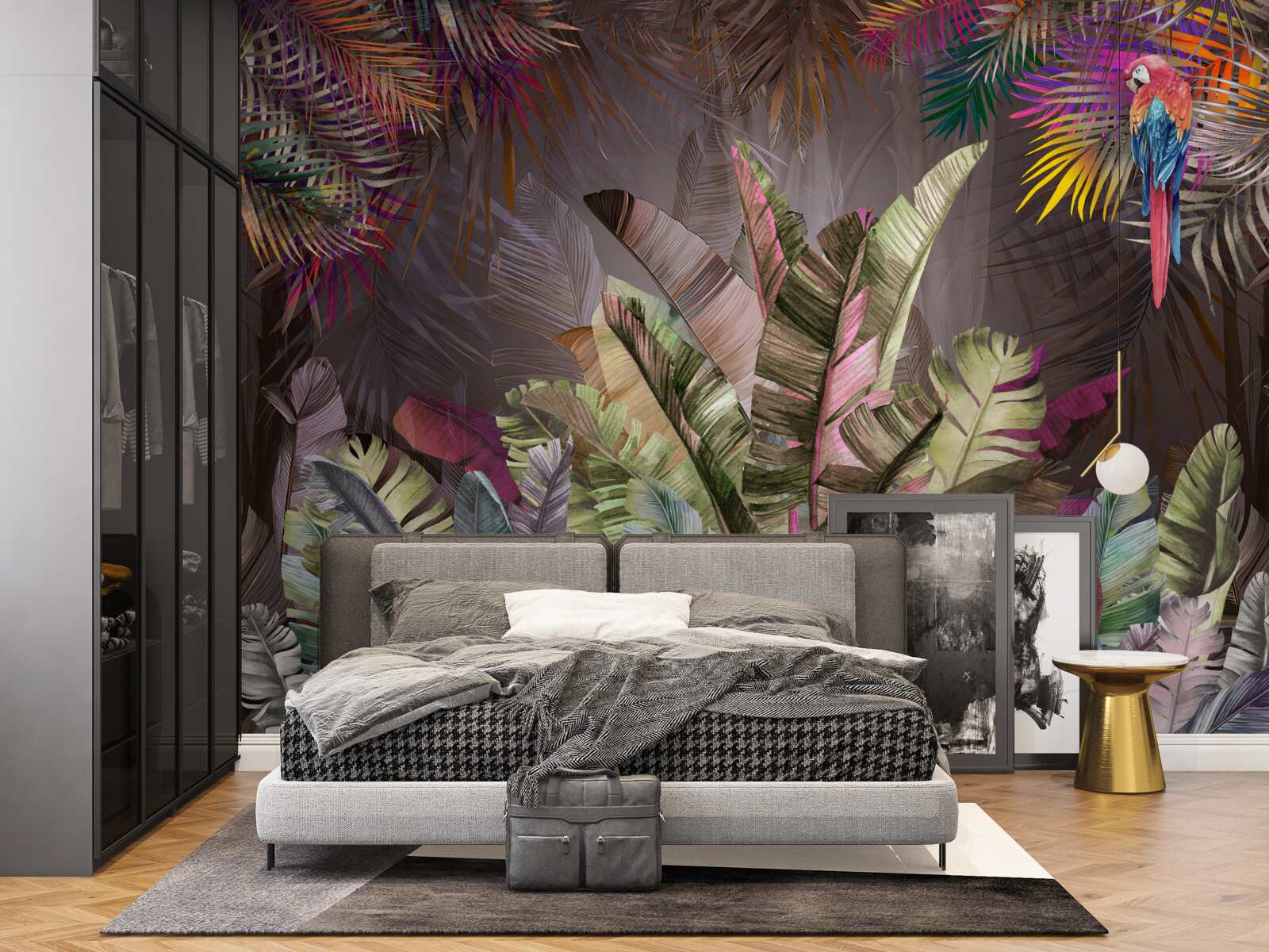 Papier peint les riches feuilles de la jungle la nuit