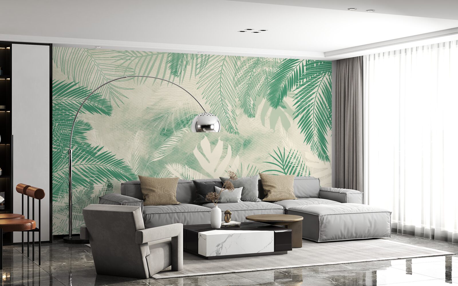 Papier peint les feuilles de la fougère restent vertes toute l'année