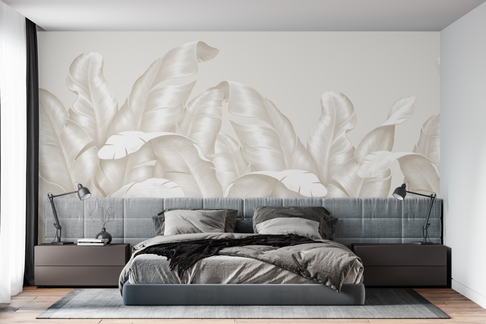 Papier peint fougère tropicale dense