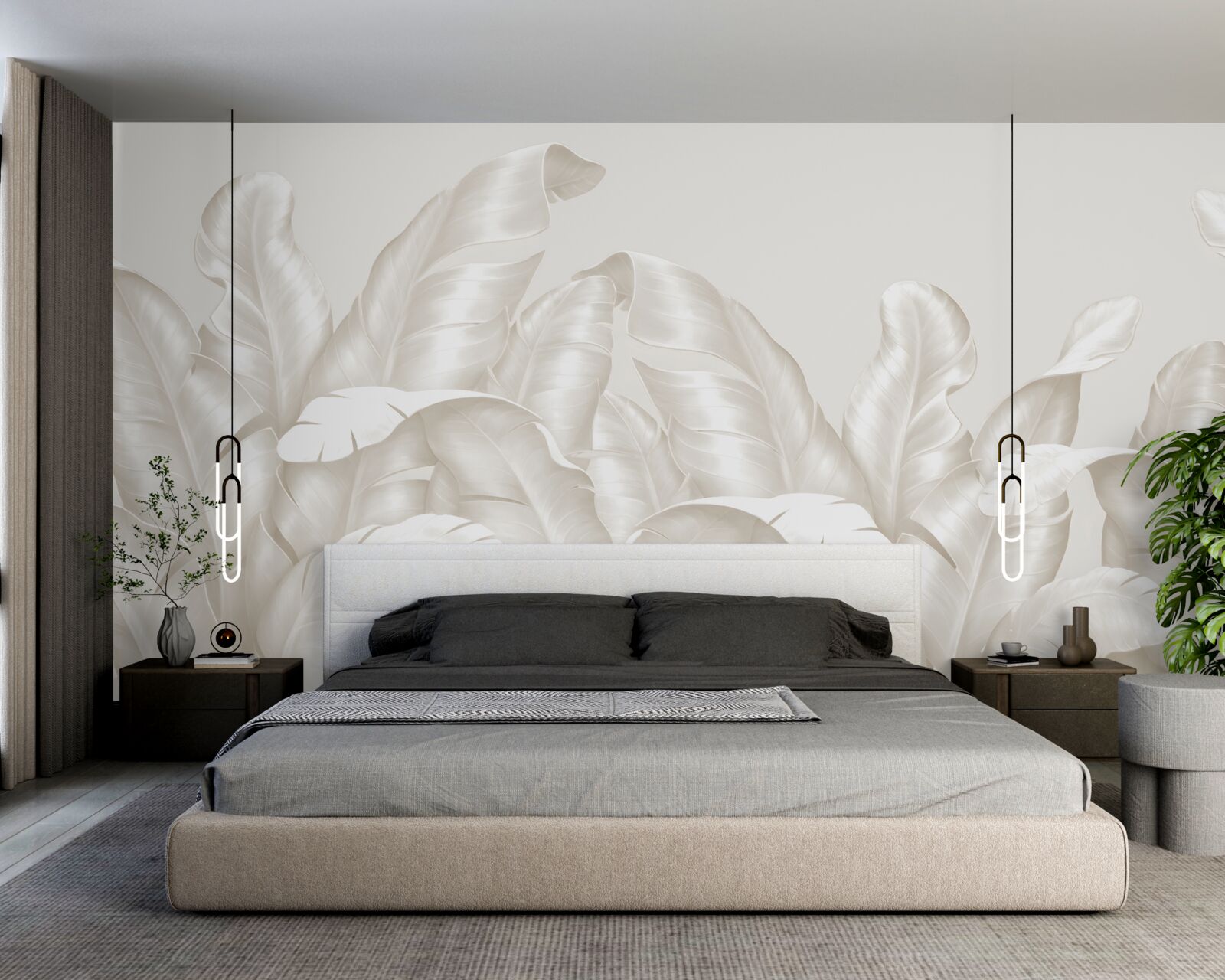 Papier peint fougère tropicale dense