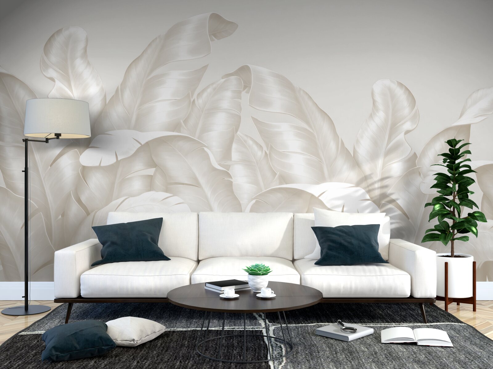 Papier peint fougère tropicale dense