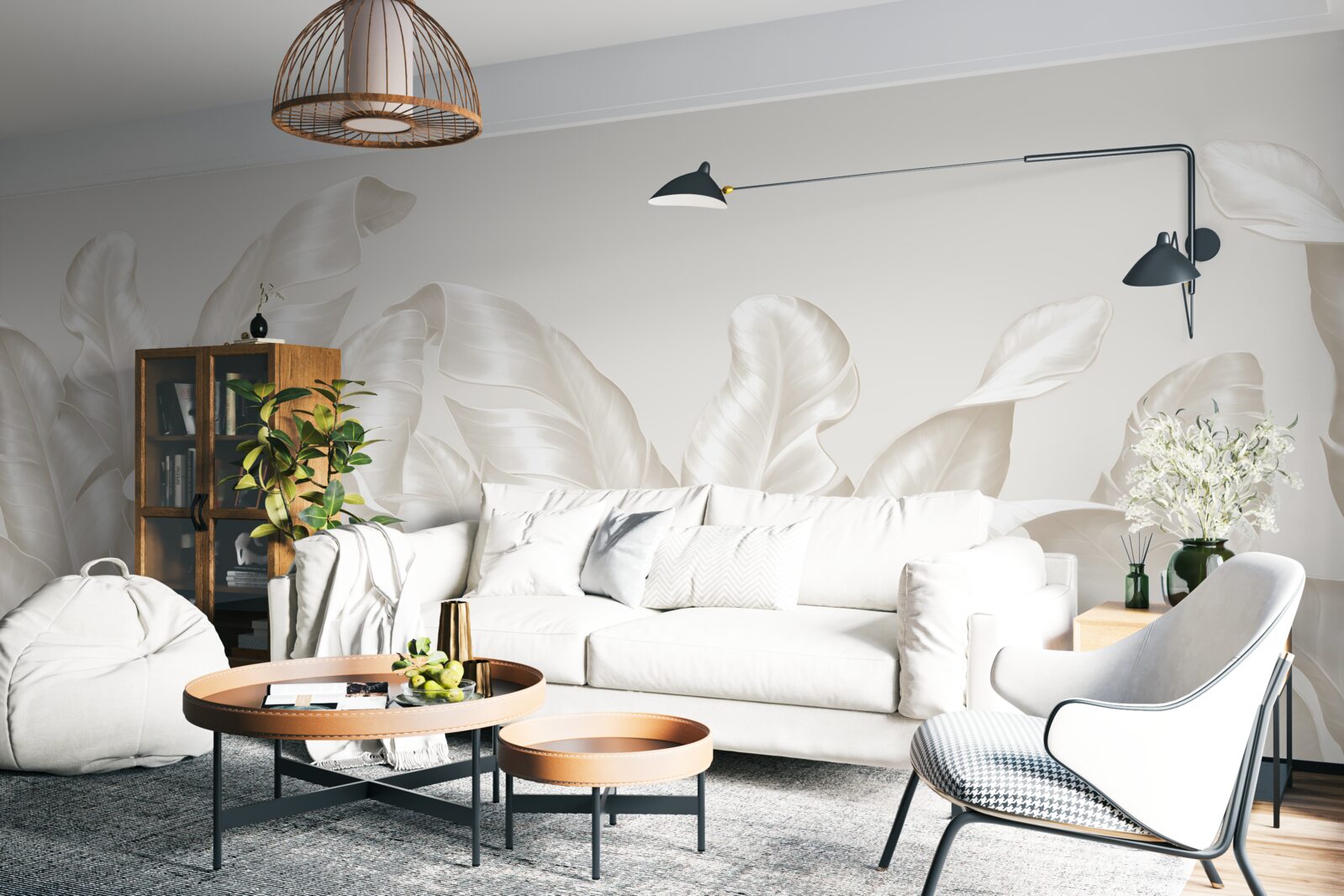 Papier peint fougère tropicale dense