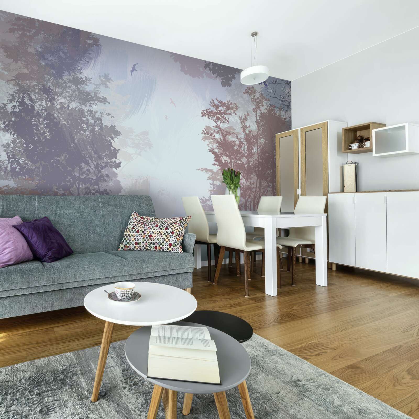 Papier peint une matinée dans la forêt en automne