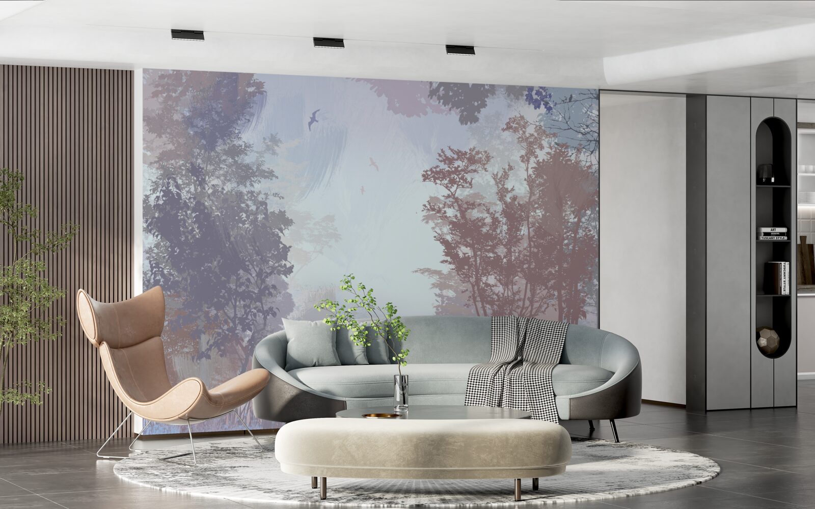 Papier peint une matinée dans la forêt en automne