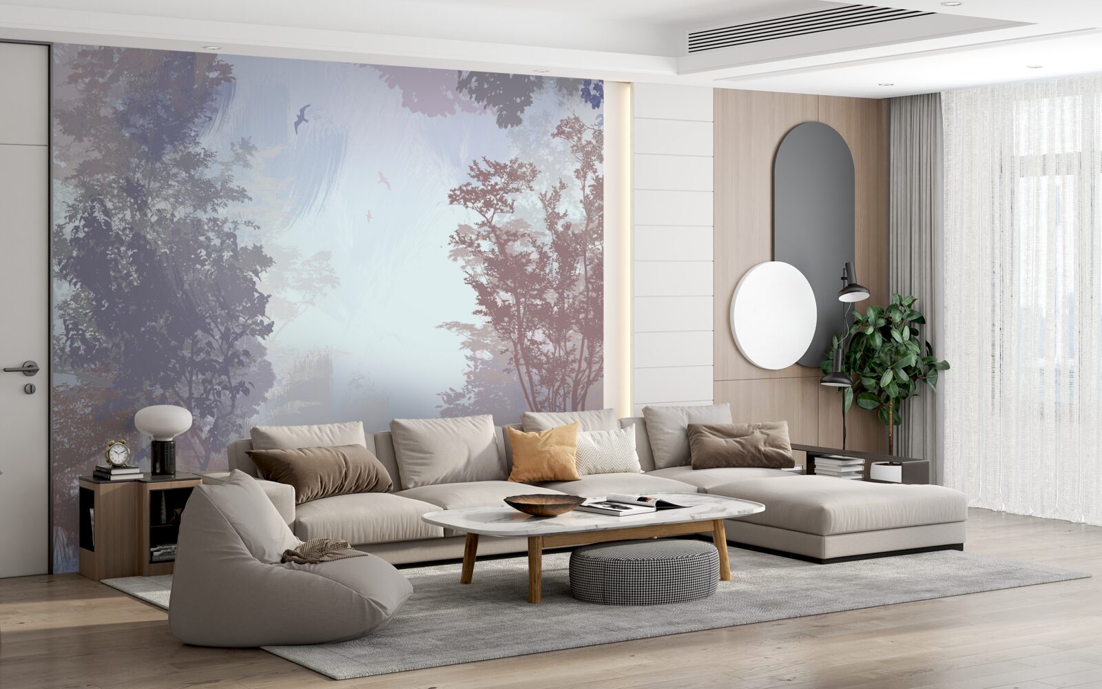 Papier peint une matinée dans la forêt en automne