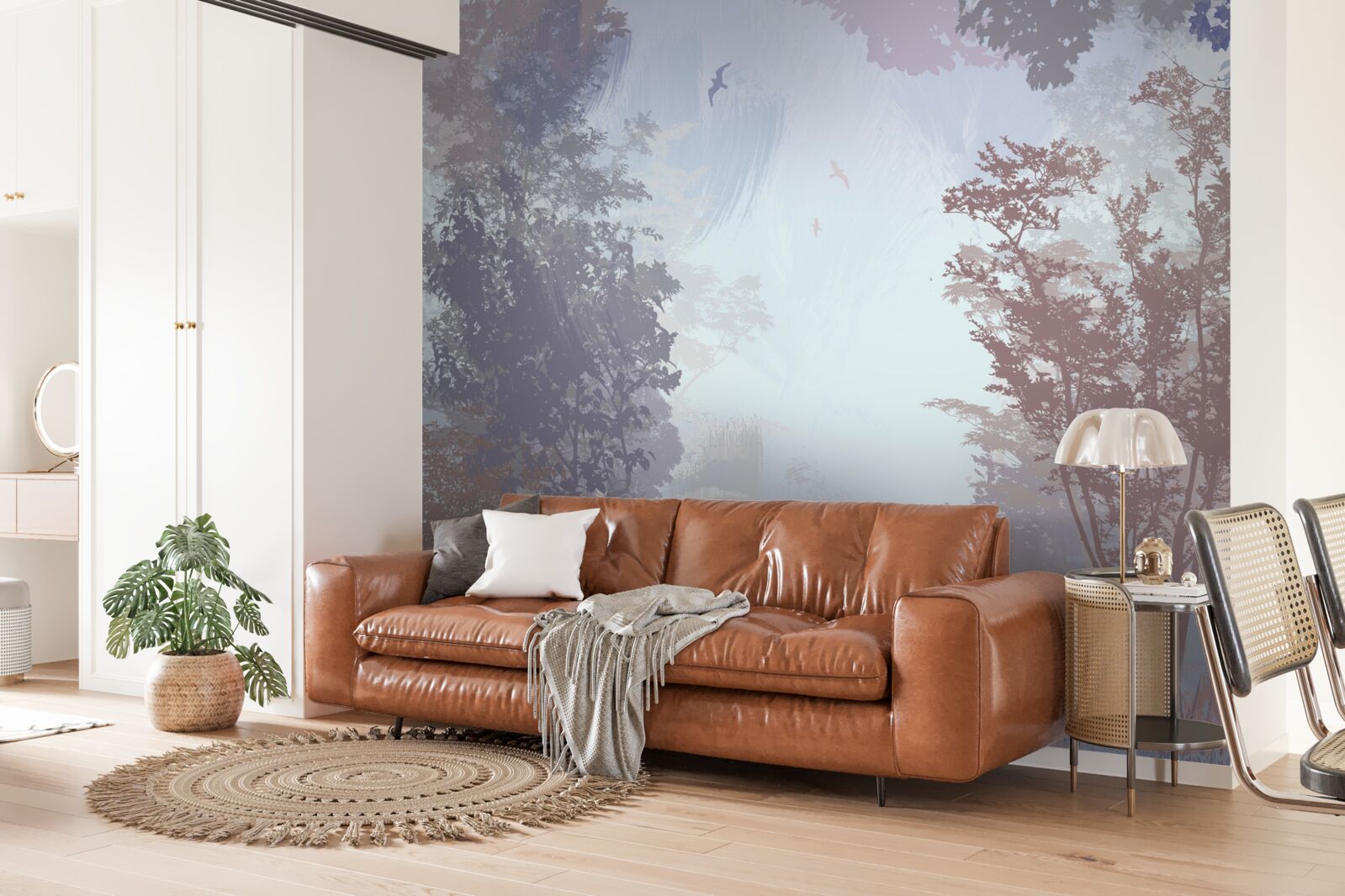 Papier peint une matinée dans la forêt en automne