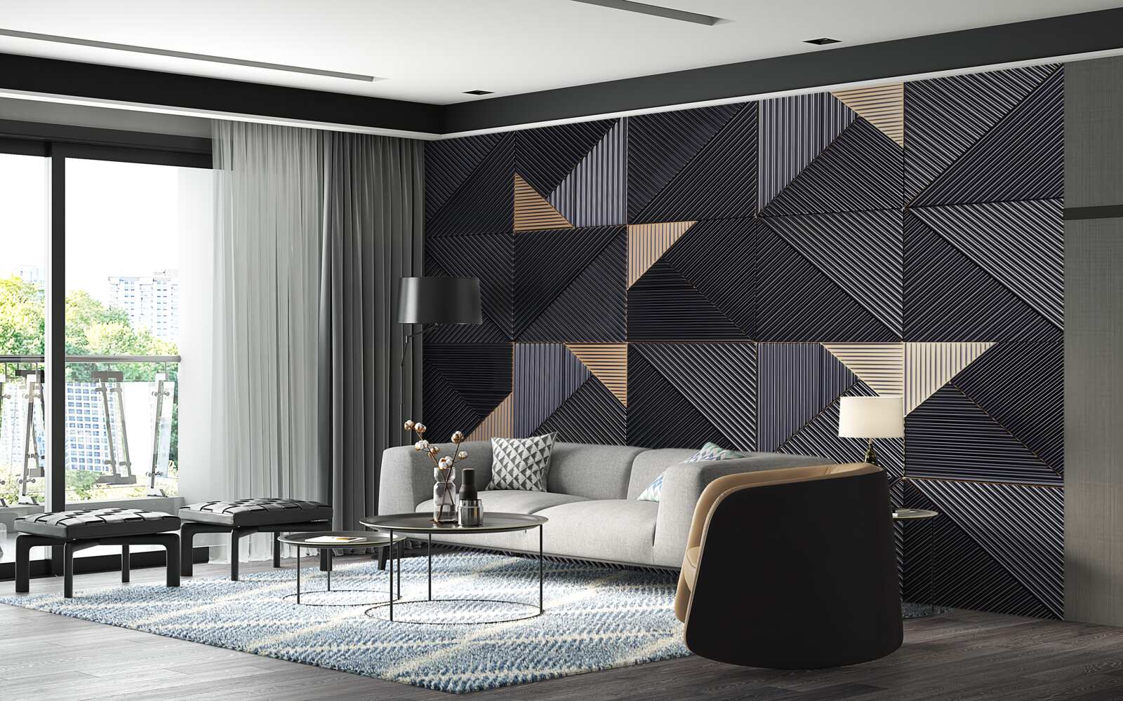 Papier peint abstractions géométriques lisses