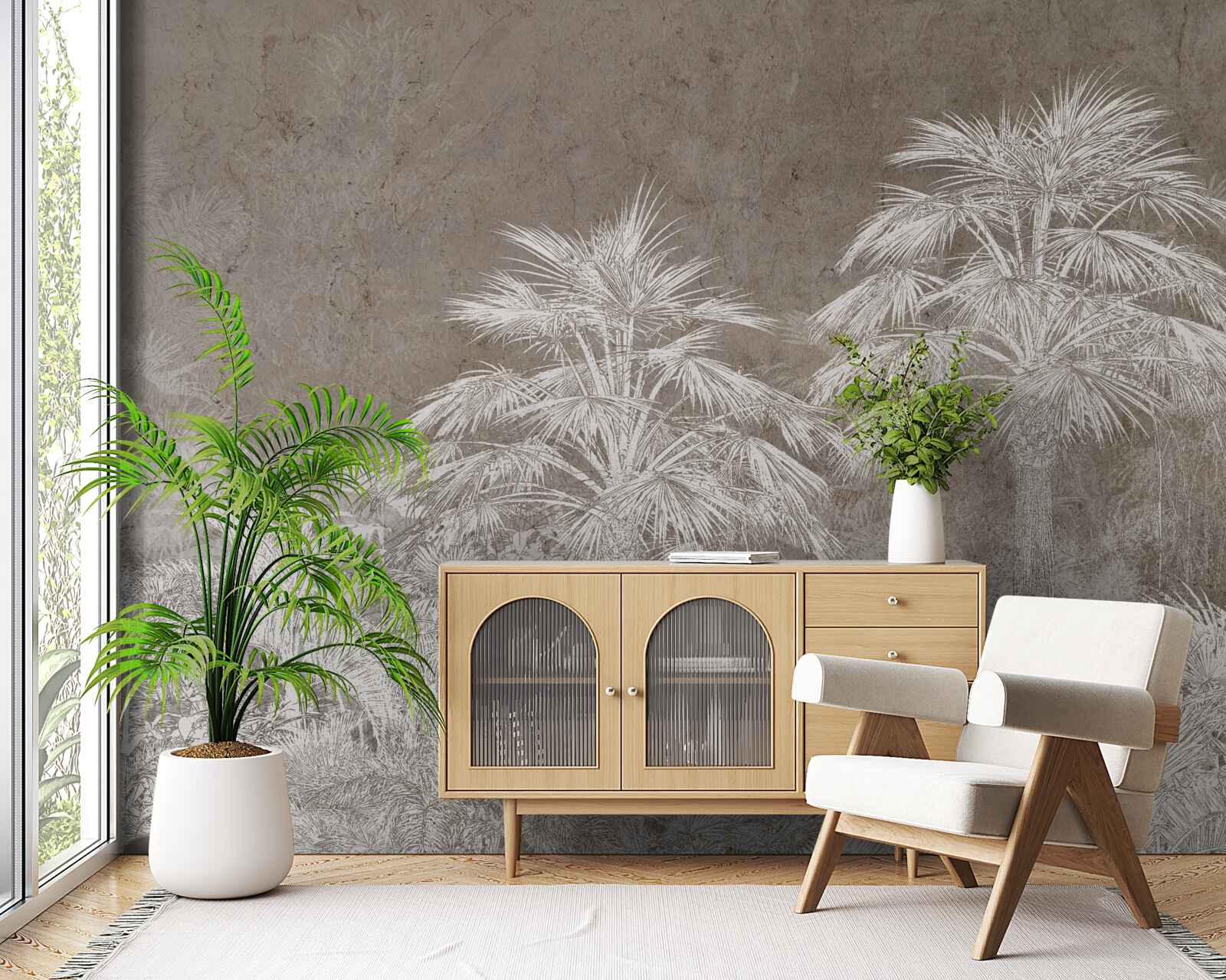 Papier peint végétation tropicale dense la nuit