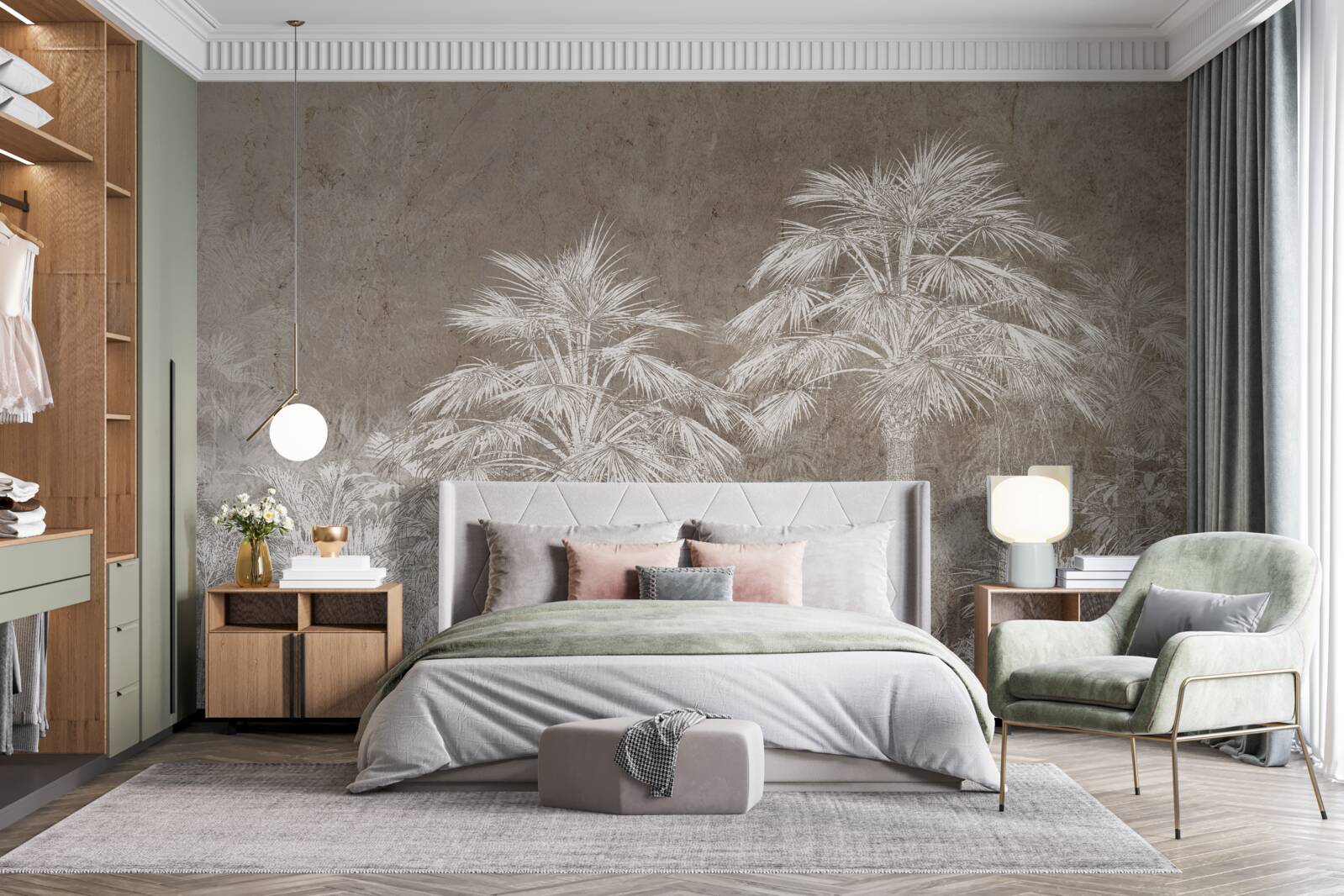 Papier peint végétation tropicale dense la nuit