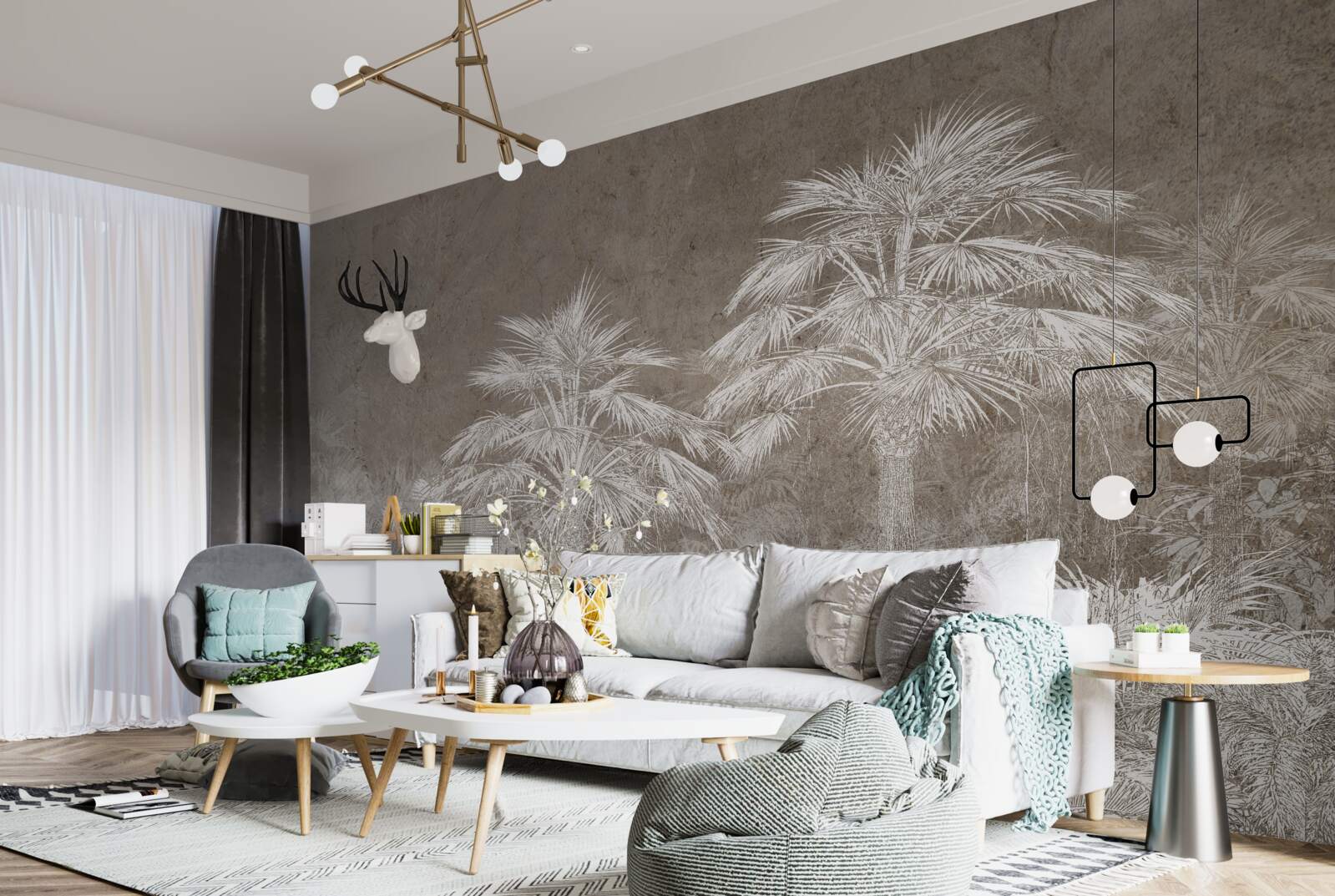 Papier peint végétation tropicale dense la nuit