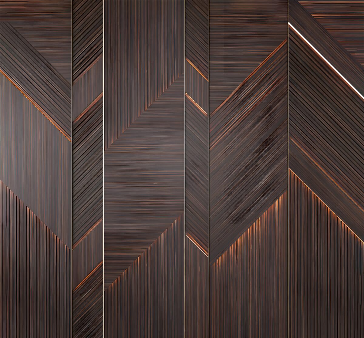 Papier peint parquet foncé poli