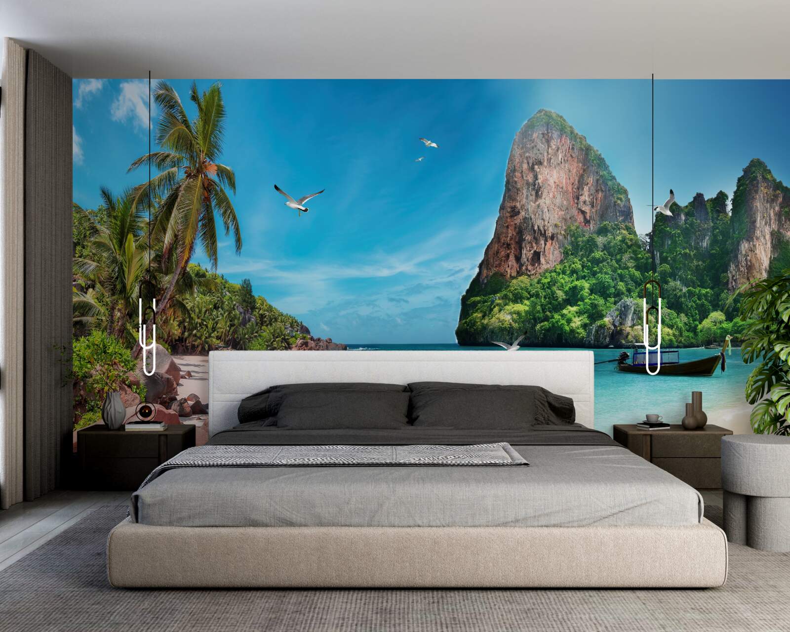 Papier peint paysage avec des montagnes sous les tropiques