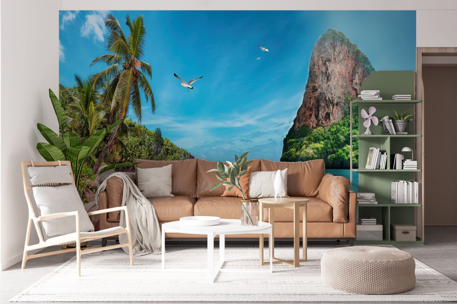 Papier peint paysage avec des montagnes sous les tropiques