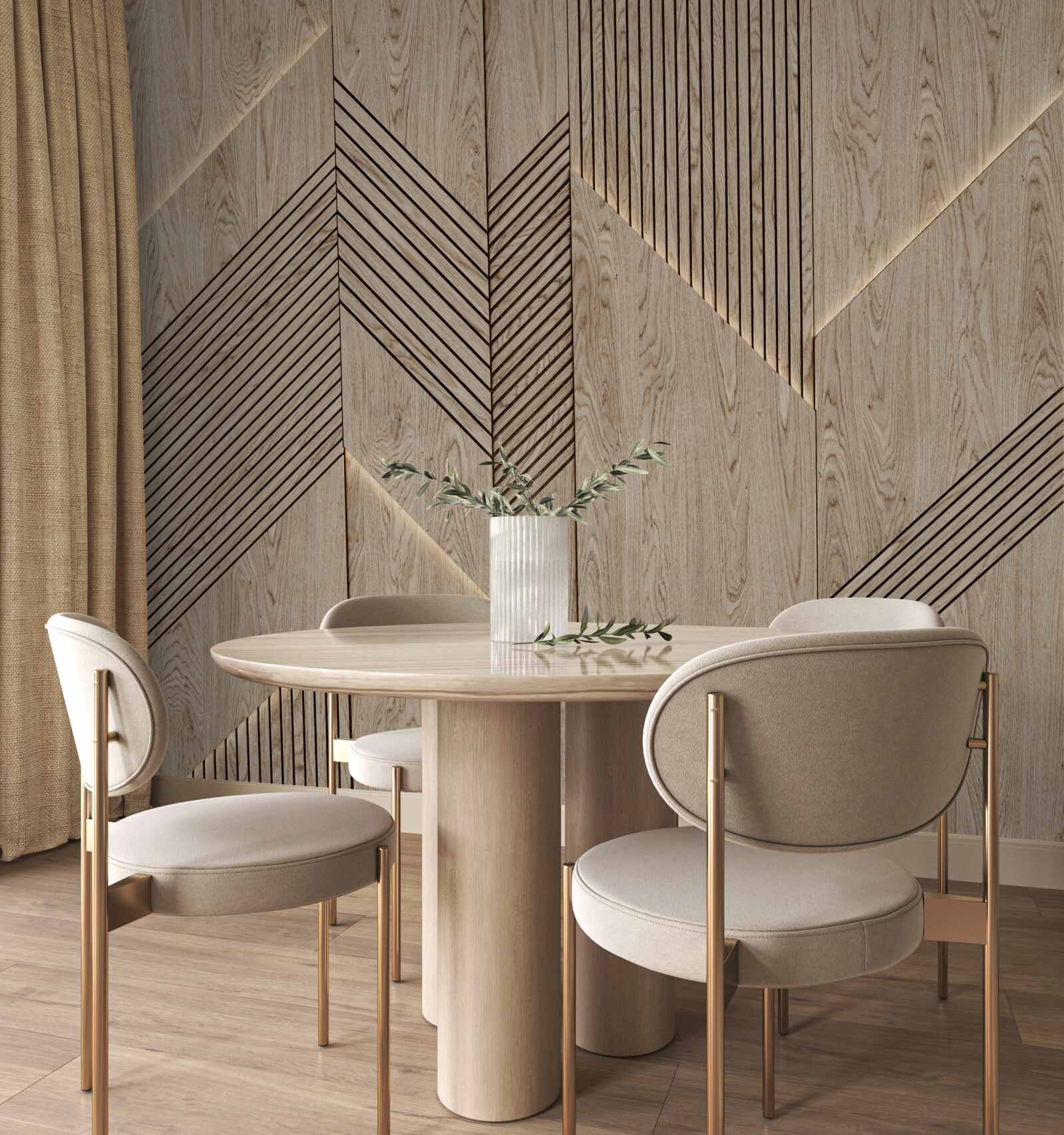 Papier peint texture du bois à facettes