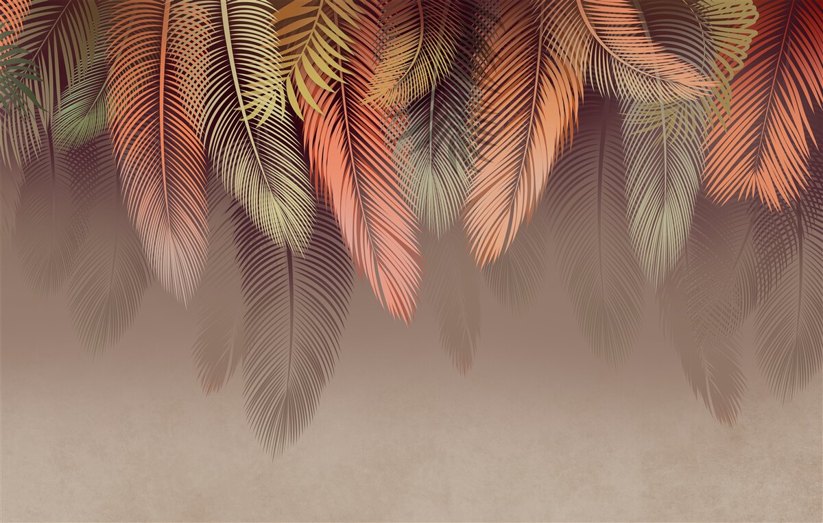 Papier peint feuilles de fougère en automne