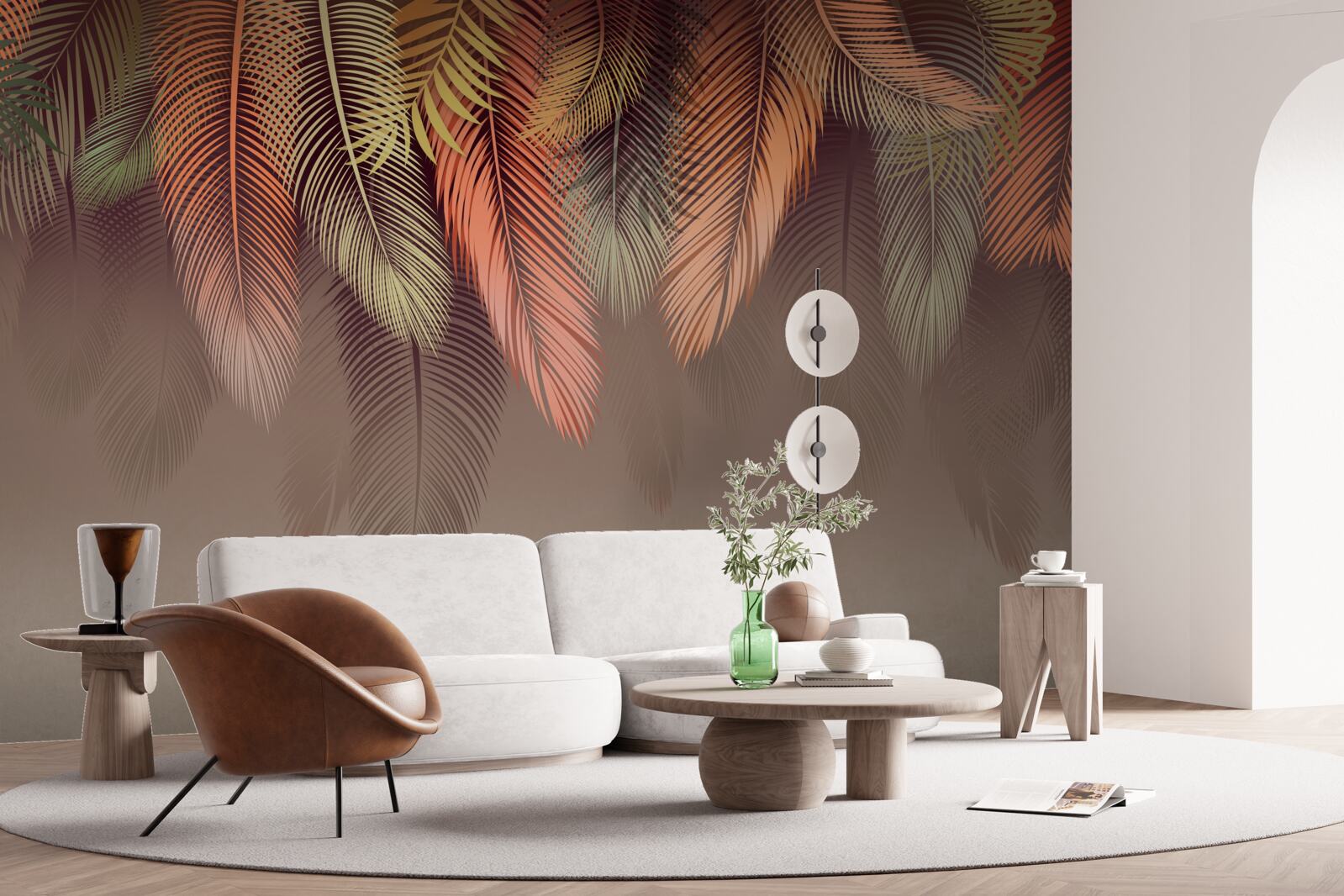 Papier peint feuilles de fougère en automne