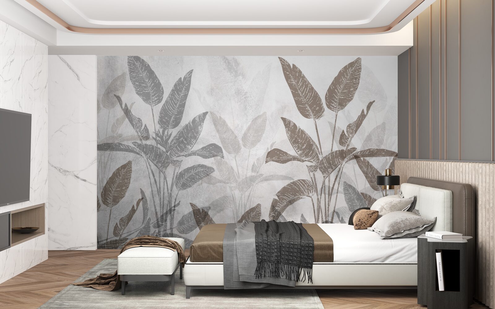 Papier peint plantes hautes et massives