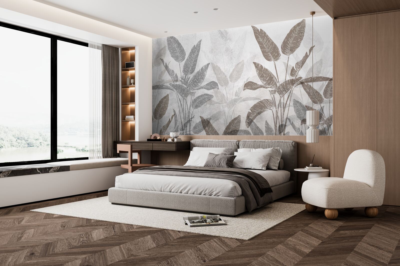 Papier peint plantes hautes et massives