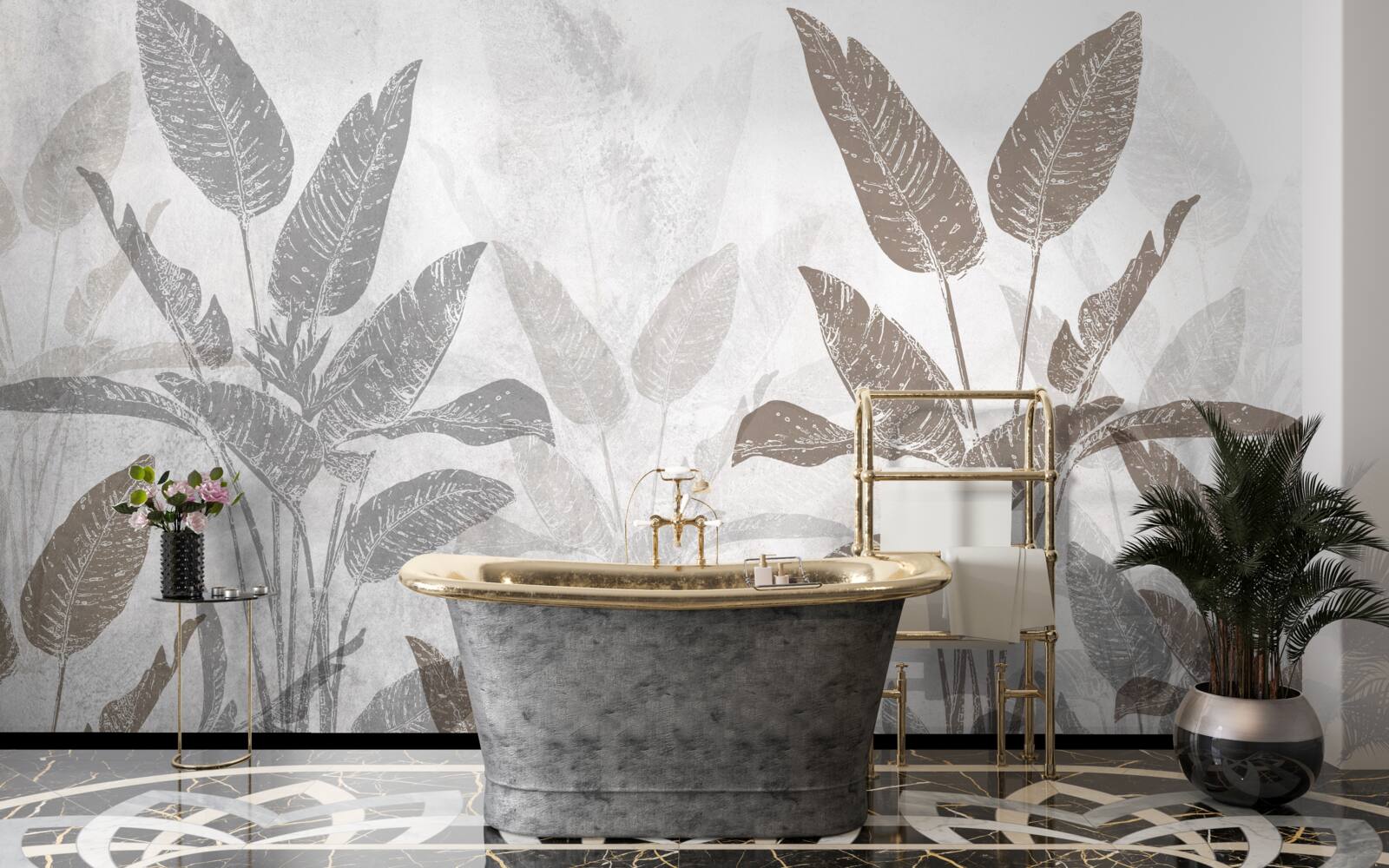 Papier peint plantes hautes et massives