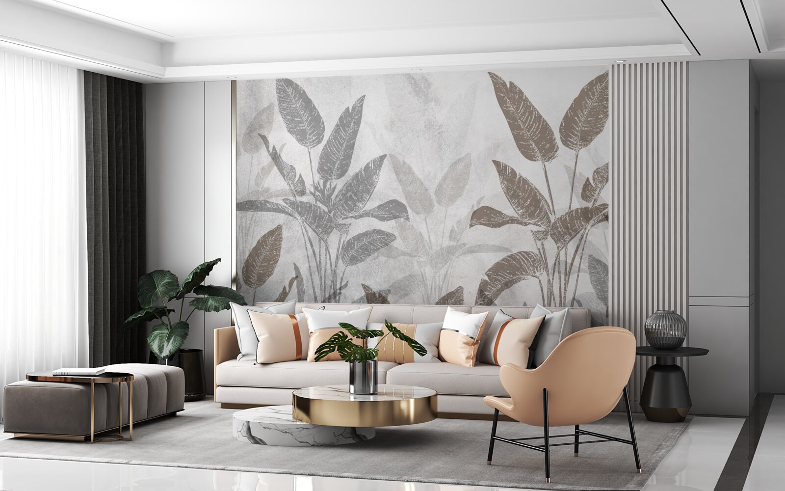 Papier peint plantes hautes et massives