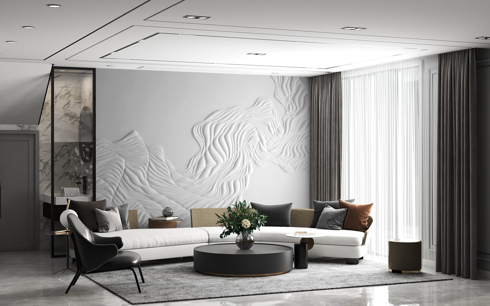 Papier peint lignes abstraites sur tissus légers