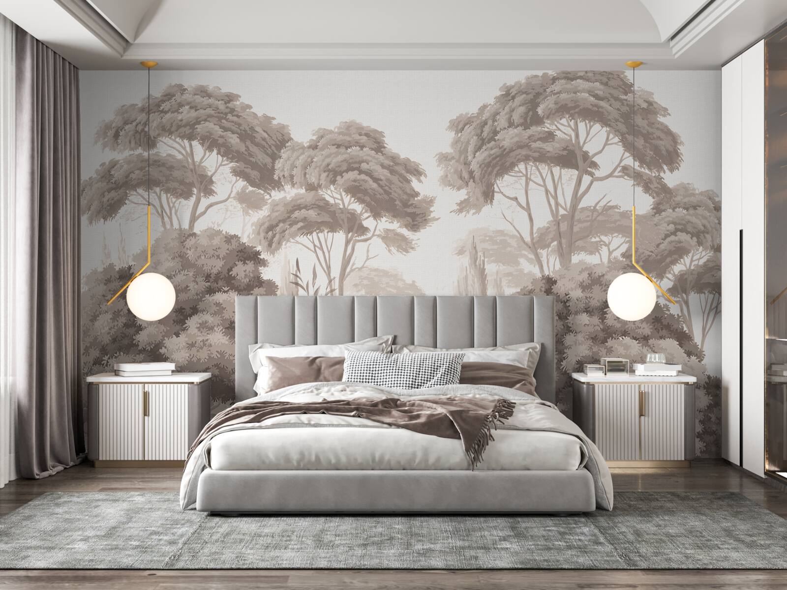 Papier peint la cime des arbres luxuriants dans la forêt