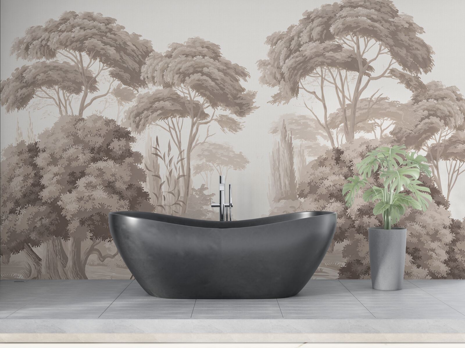 Papier peint la cime des arbres luxuriants dans la forêt