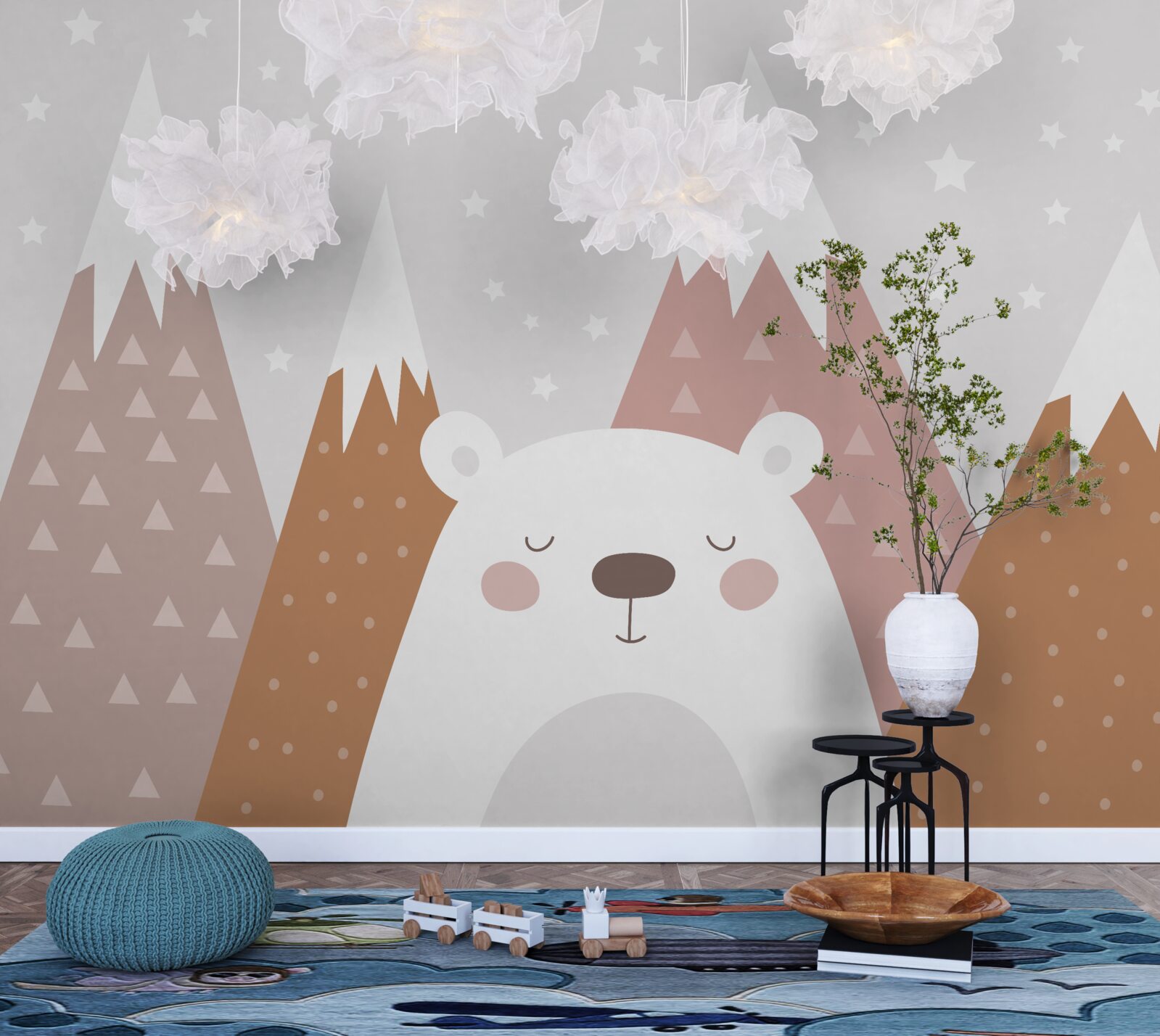 Papier peint l'ours se repose dans les montagnes