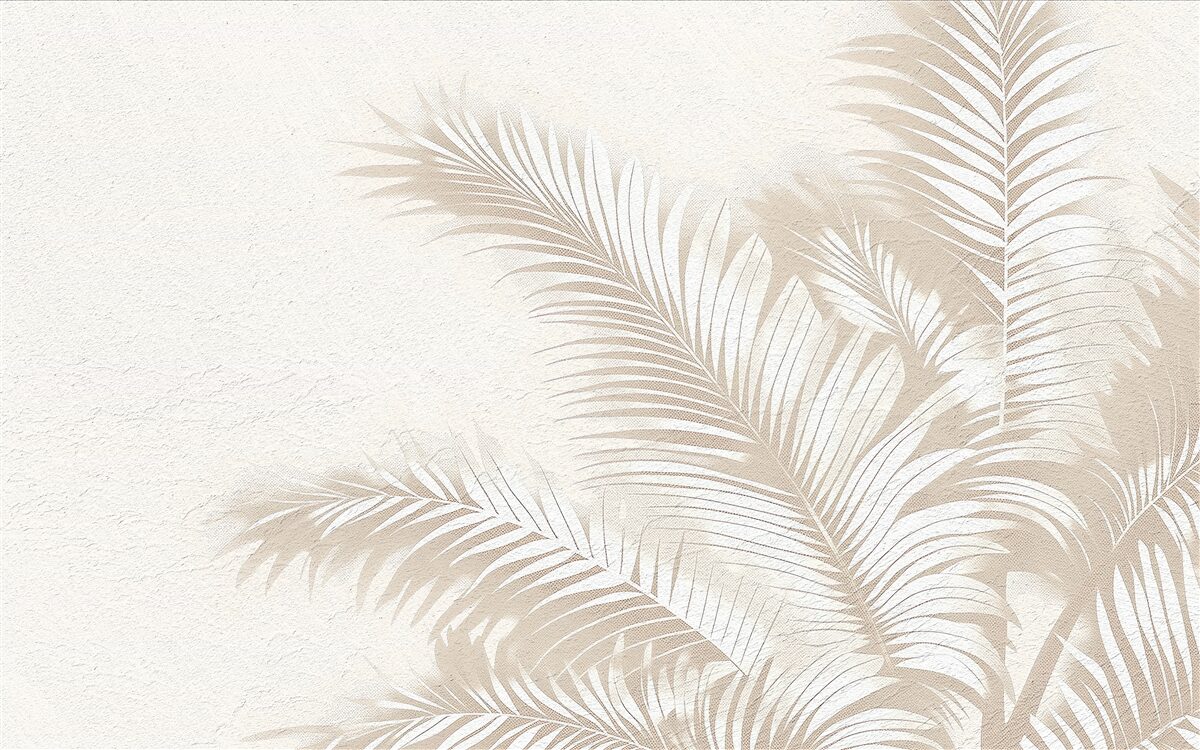 Papier peint les feuilles de fougères sont blanches comme neige