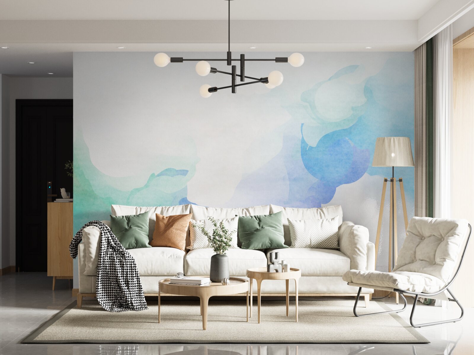 Papier peint combinaison de deux couleurs