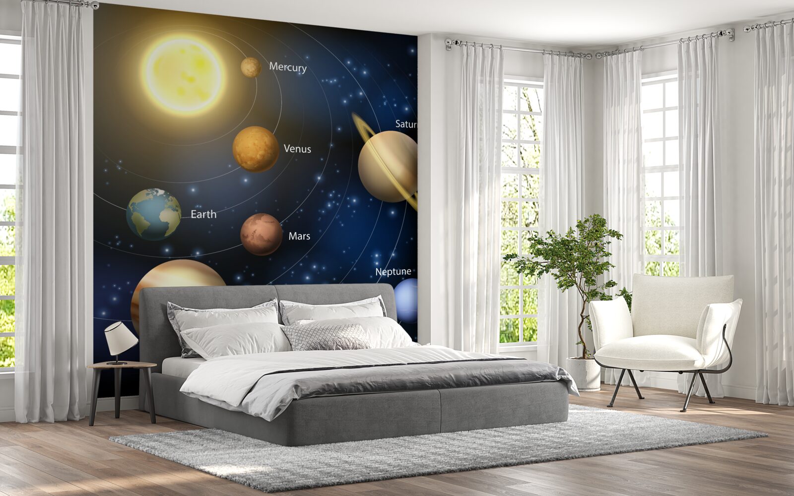 Papier peint l'univers, les corps célestes et les étoiles