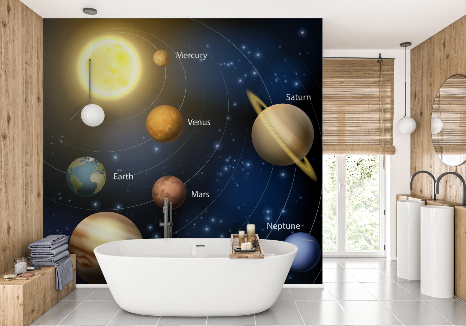 Papier peint l'univers, les corps célestes et les étoiles