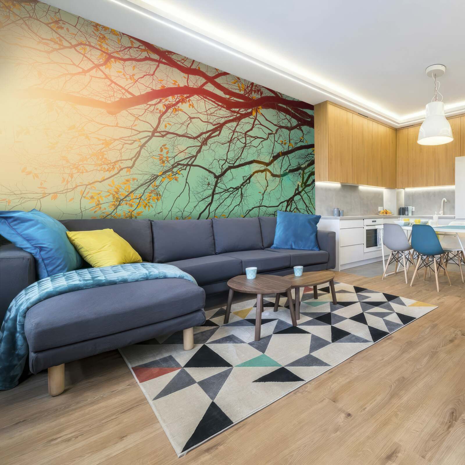 Papier peint les branches d'arbres se découpent sur le ciel