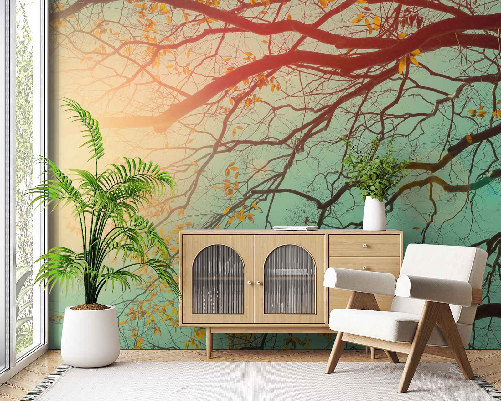 Papier peint les branches d'arbres se découpent sur le ciel