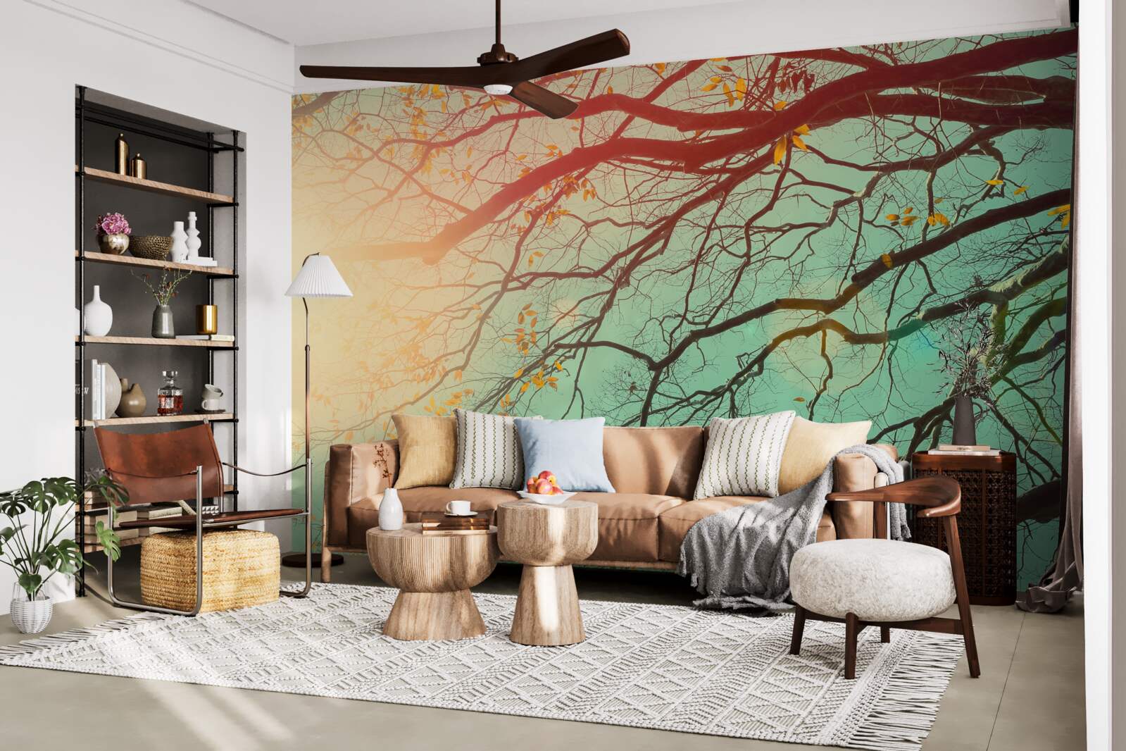 Papier peint les branches d'arbres se découpent sur le ciel