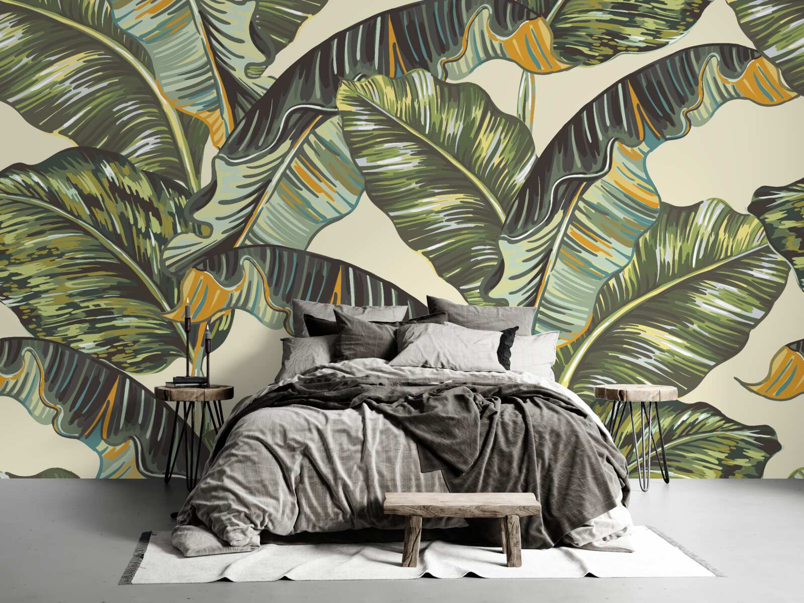 Papier peint nombreuses nuances sur les feuilles de fougère