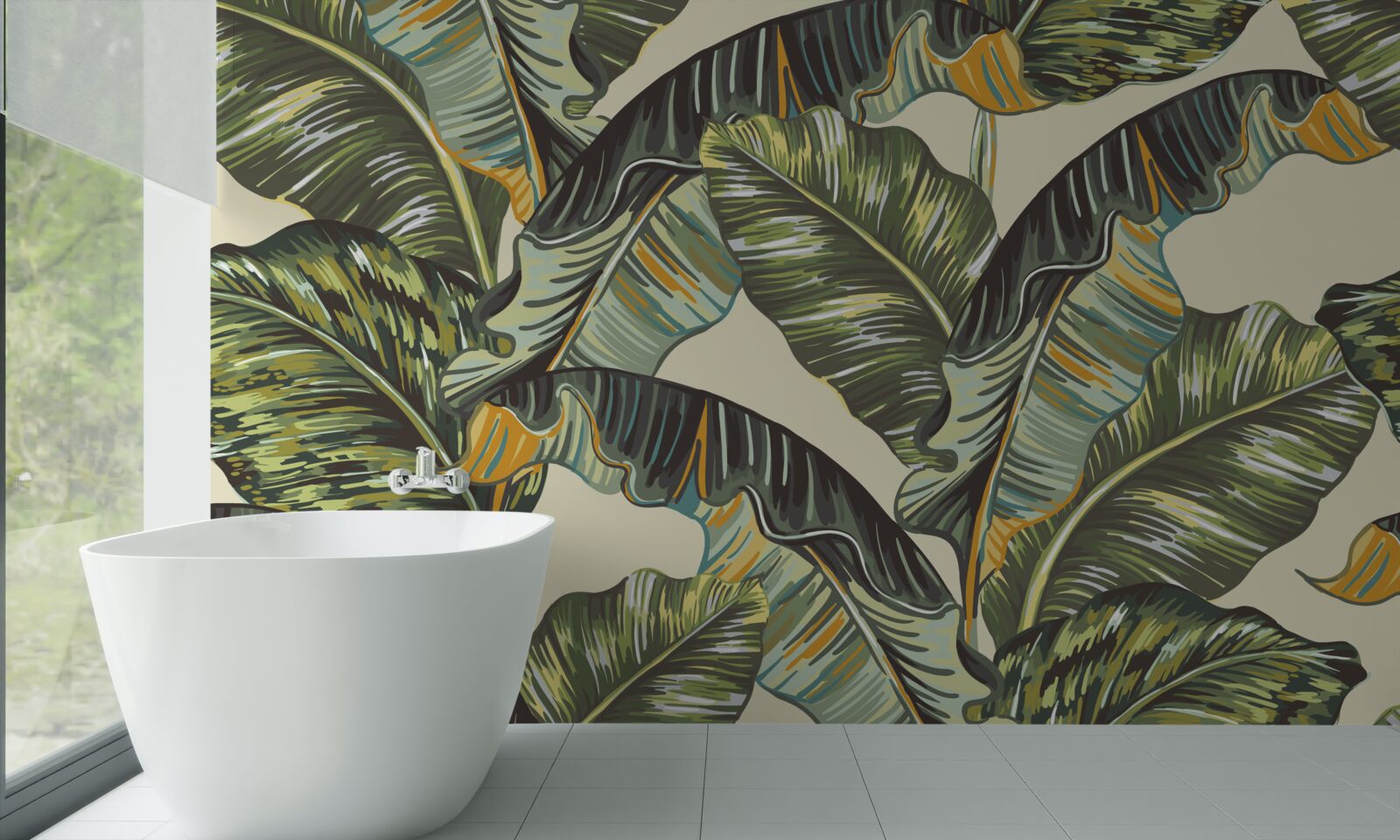 Papier peint nombreuses nuances sur les feuilles de fougère