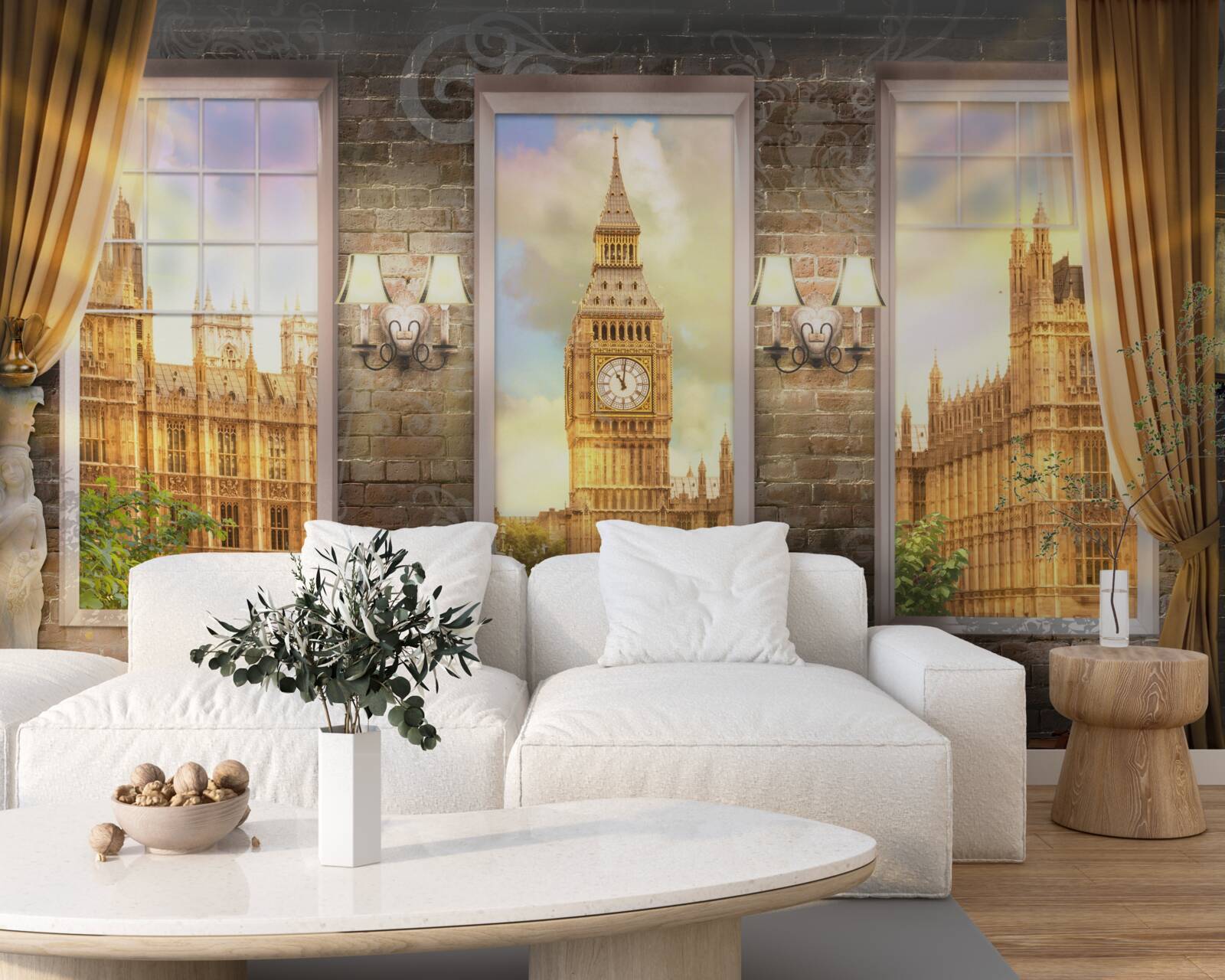 Papier peint l'horizon londonien depuis la fenêtre