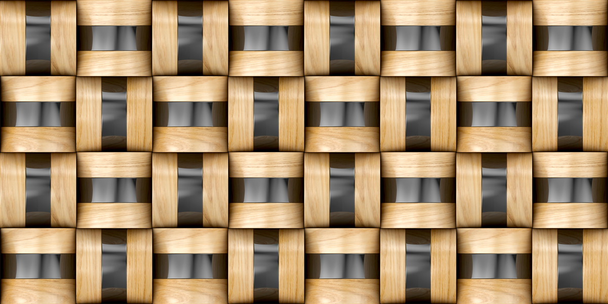 Papier peint tableau composé de blocs de bois