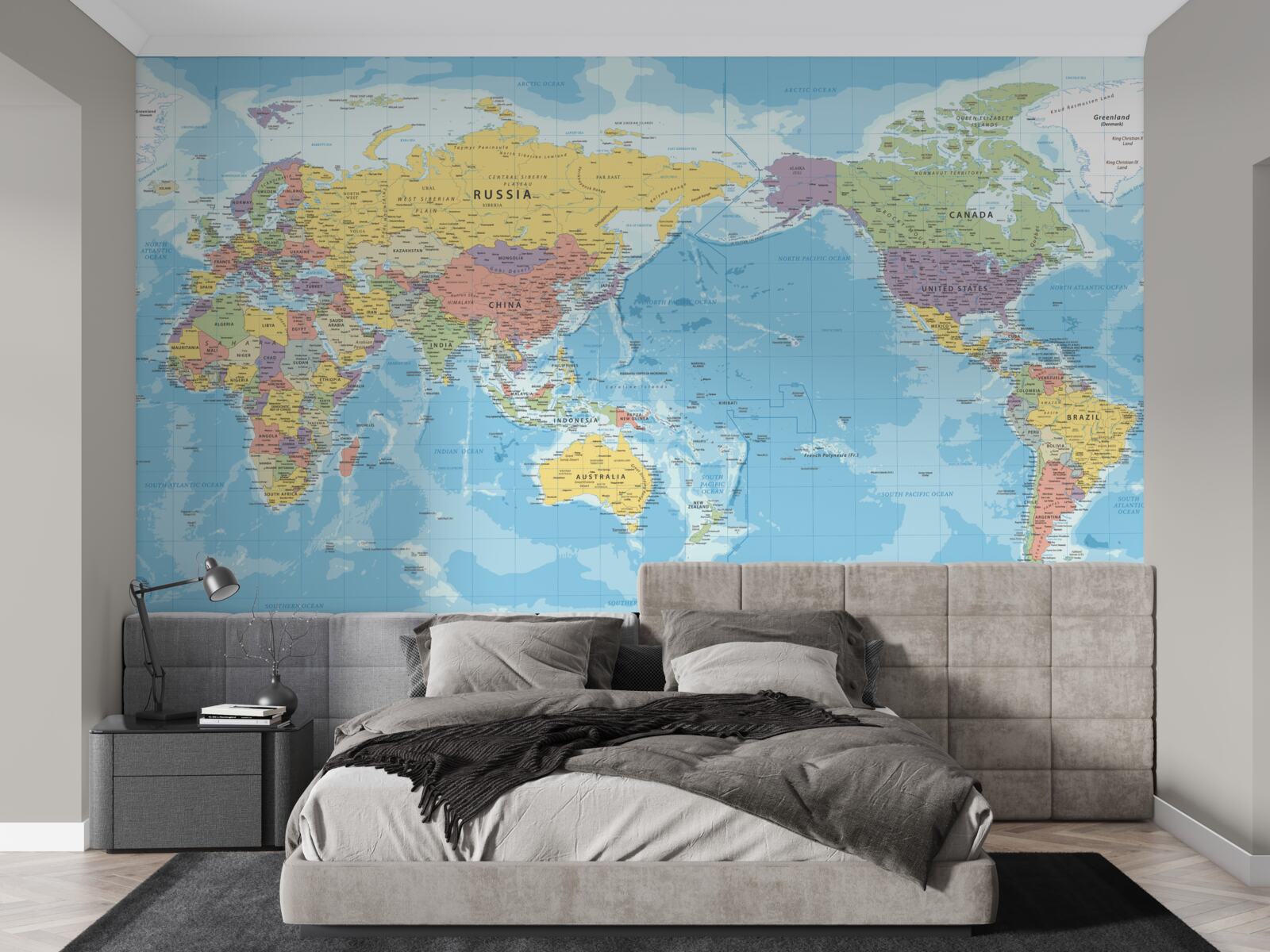 Papier peint carte du monde actuel d'un point de vue politique