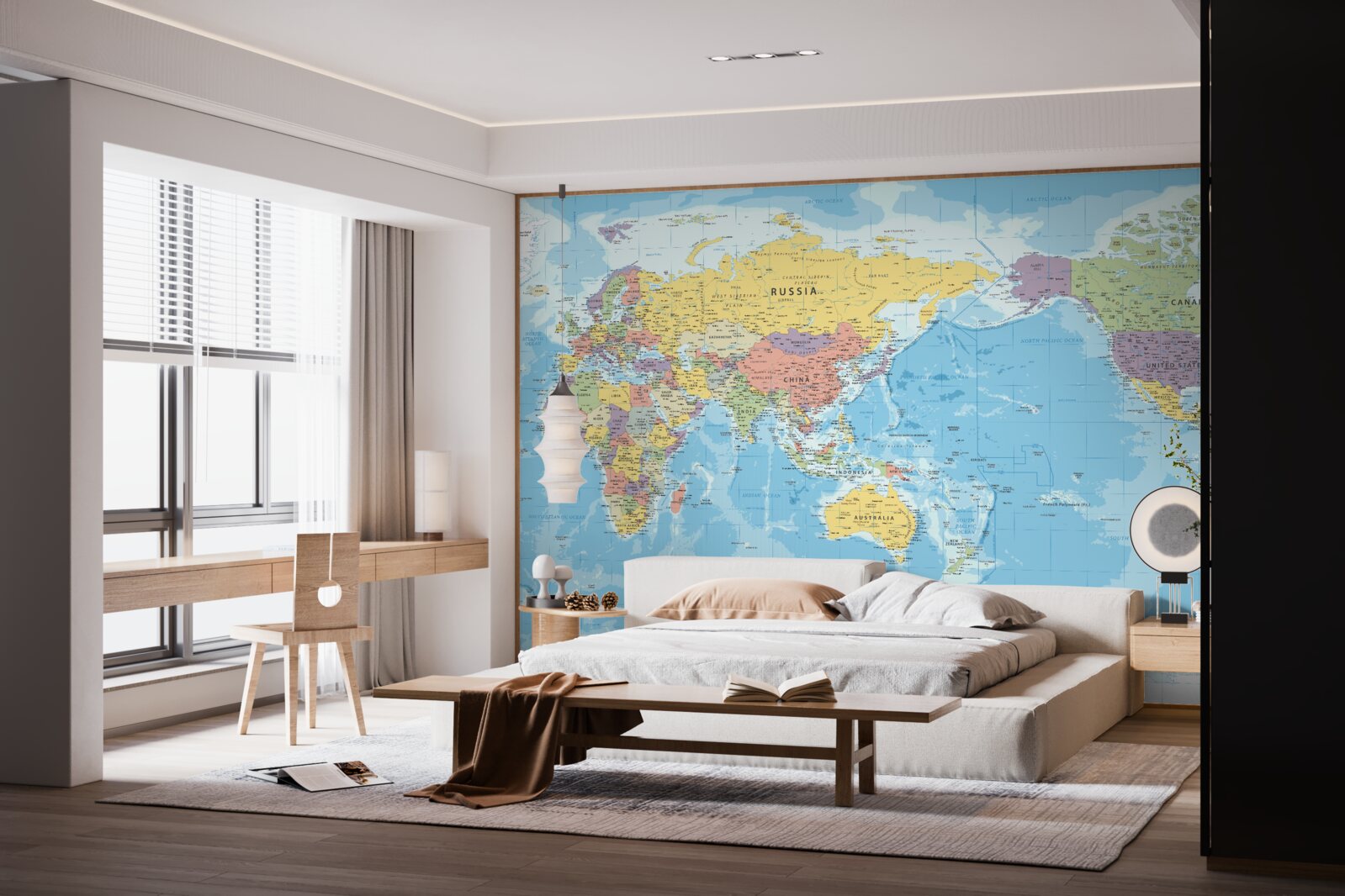 Papier peint carte du monde actuel d'un point de vue politique