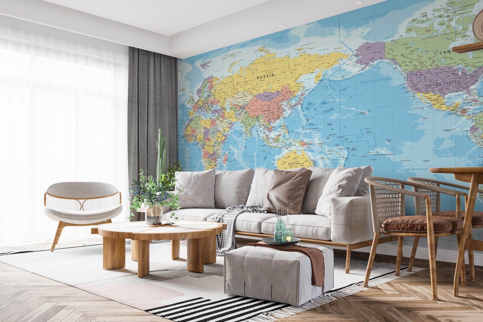 Papier peint carte du monde actuel d'un point de vue politique