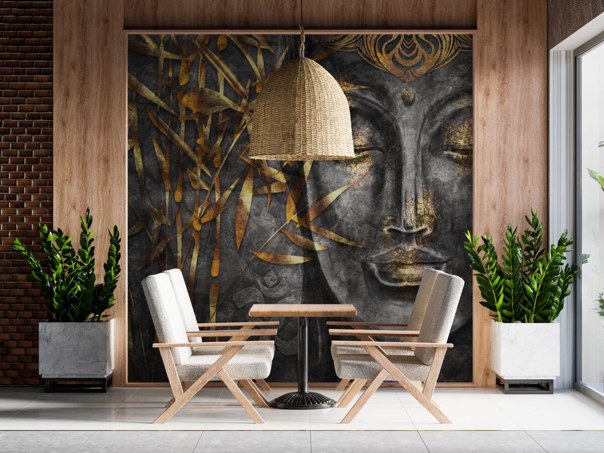 Papier peint fille en or