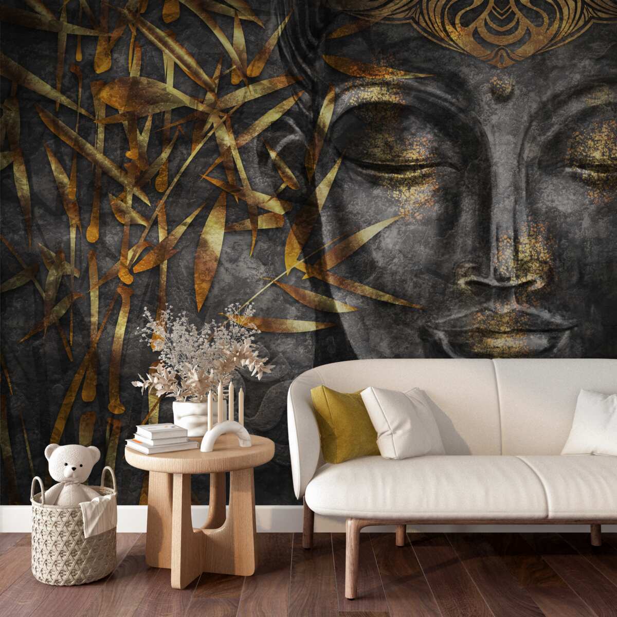 Papier peint fille en or