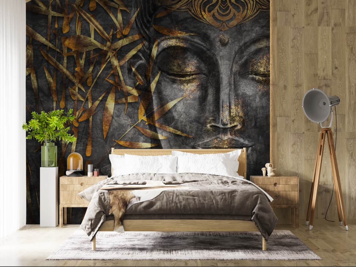 Papier peint fille en or