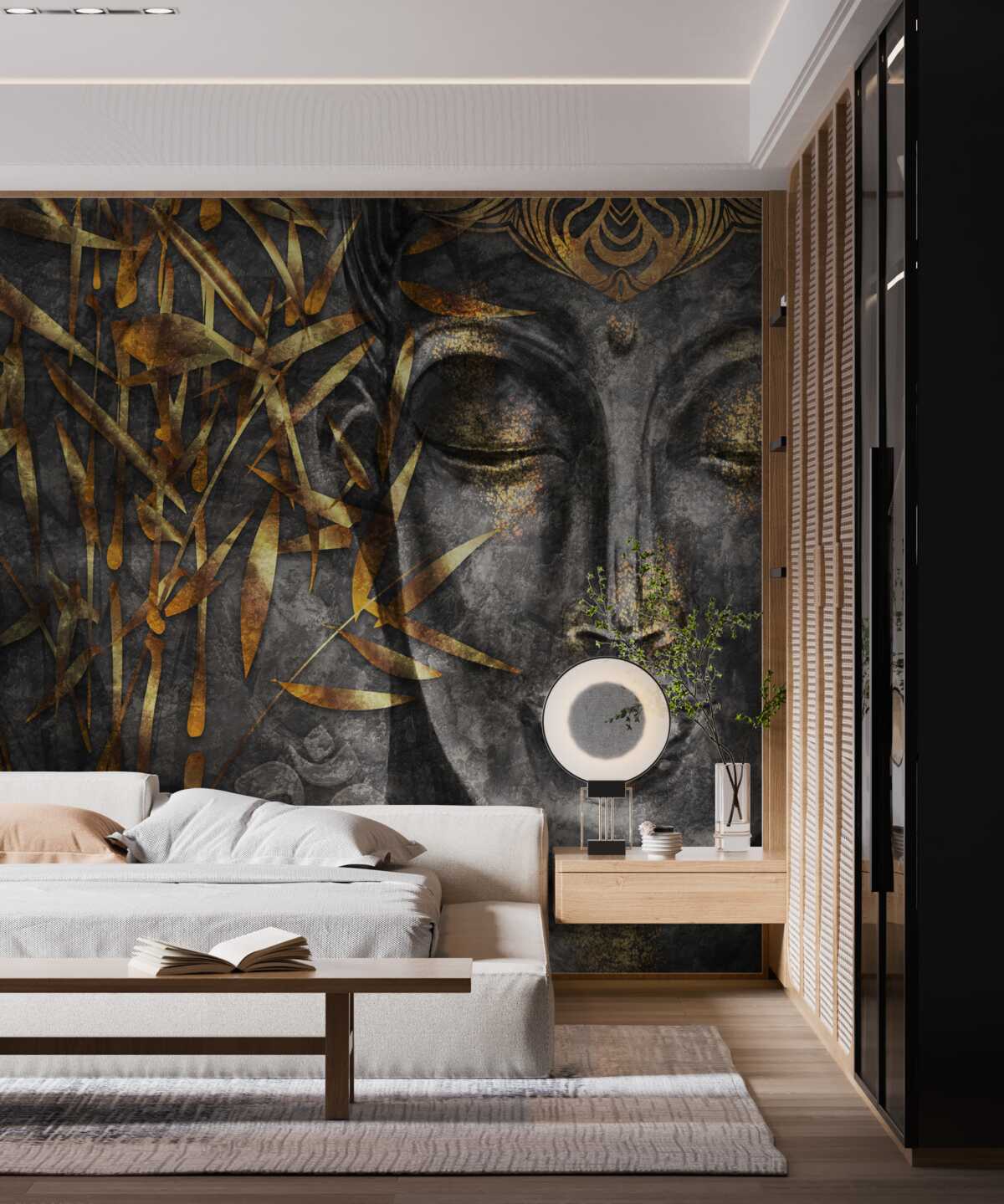 Papier peint fille en or