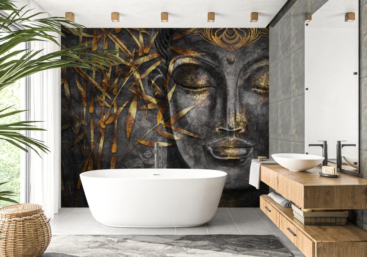 Papier peint fille en or