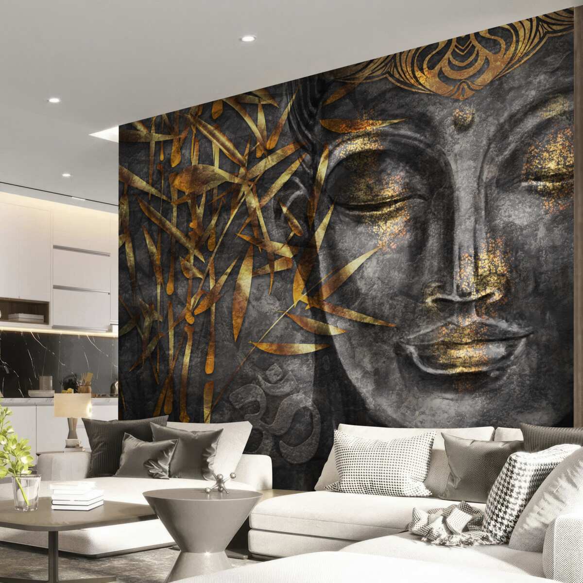 Papier peint fille en or