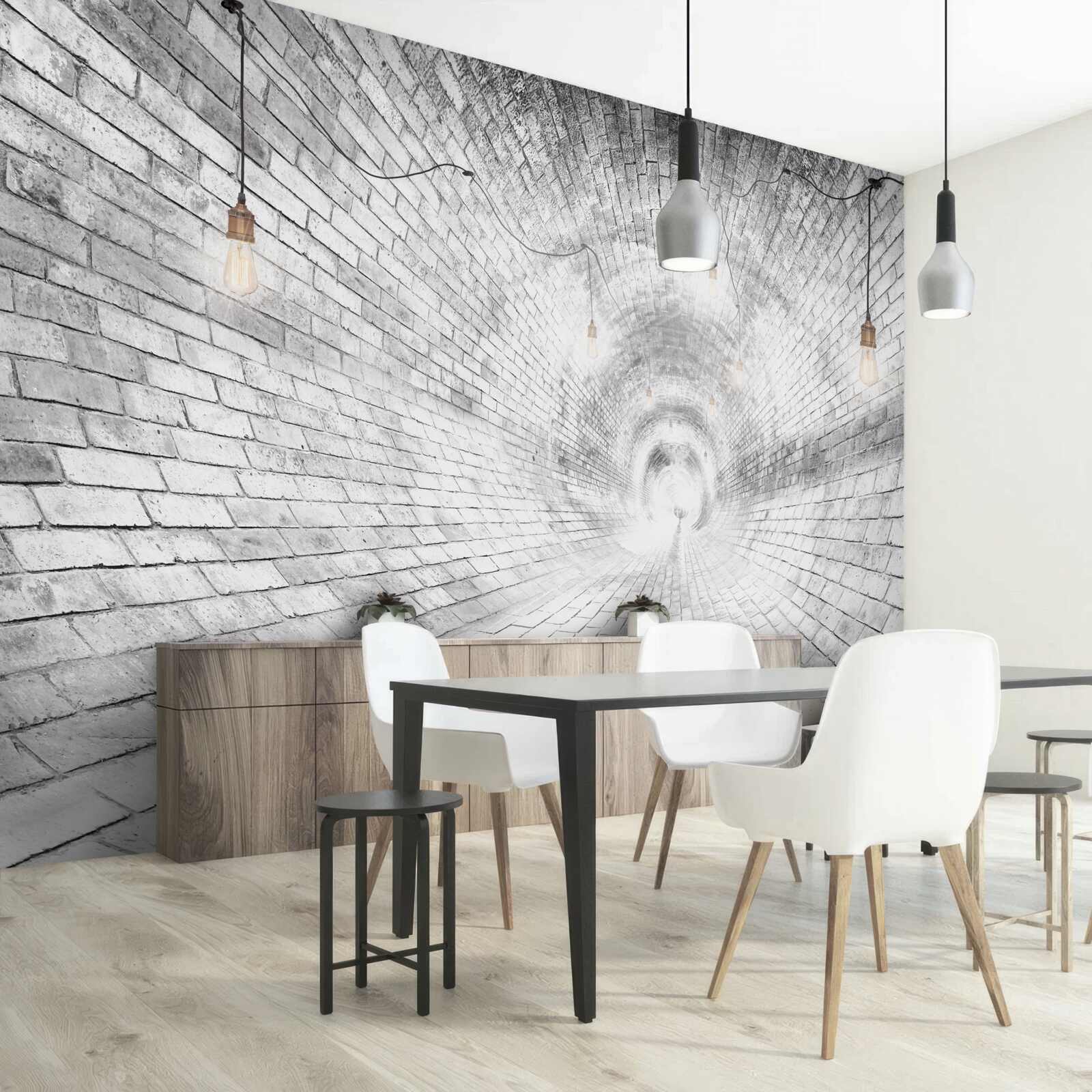 Papier peint un tunnel de briques sans fin