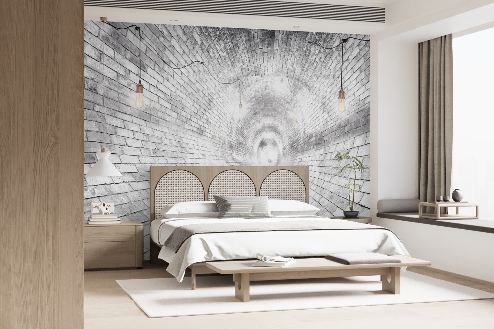 Papier peint un tunnel de briques sans fin